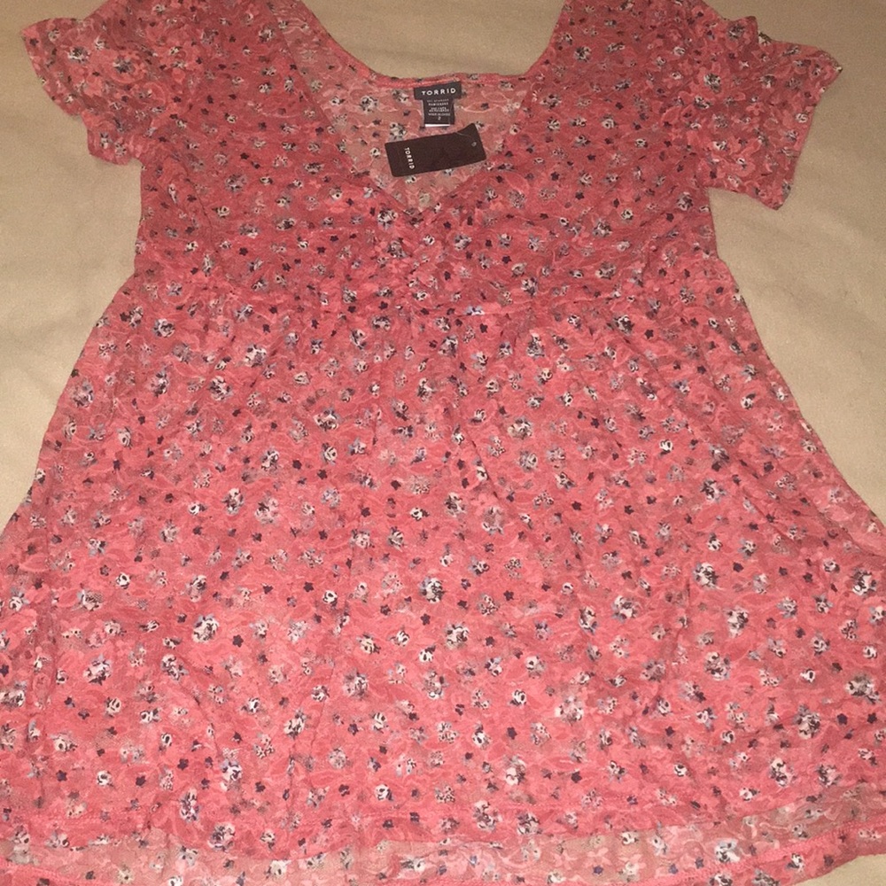 Torrid floral lace blouse